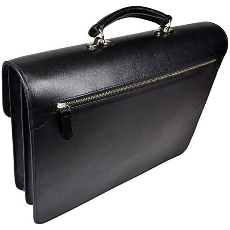 Black Saffiano Leather Briefcase 